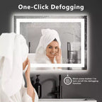 Miroir de salle de bain double source lumineuse, trois modes d'éclairage