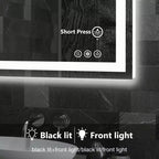 Miroir de salle de bain double source lumineuse, trois modes d'éclairage