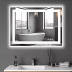 Miroir de salle de bain double source lumineuse, trois modes d'éclairage