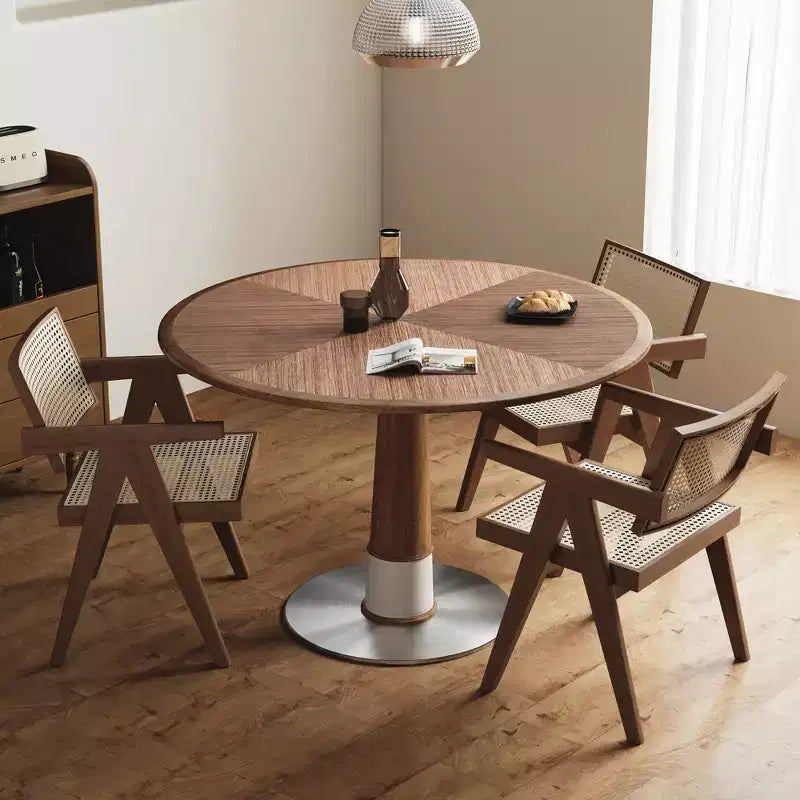Luck Live Mid-Century Modern 47.2 Round Dining Table, Suitable for Multiple Scenarios