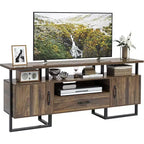 Meuble TV industriel de 75 pouces - Meuble TV moderne du milieu du siècle avec tiroir de rangement et armoire, meuble TV de 70, brun rustique