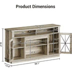 Meuble TV de ferme de 65 pouces avec 2 portes en acrylique - Meuble de divertissement en bois avec rangement pour salon/chambre à coucher
