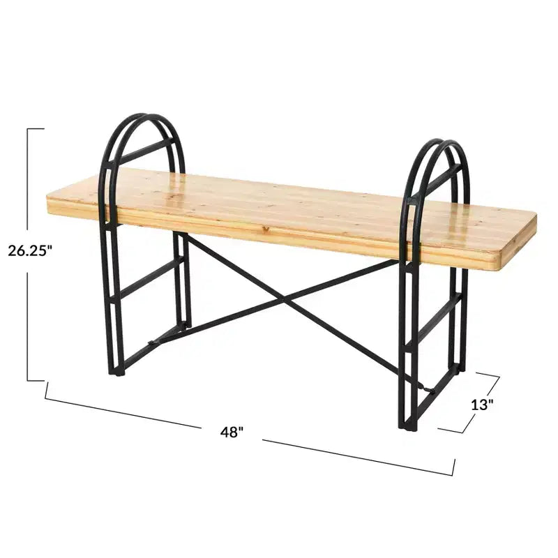 Banc en bois et métal