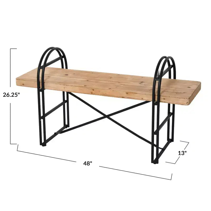 Banc en bois et métal