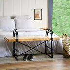 Banc en bois et métal