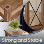 Table d'appoint à 2 niveaux de style ferme avec étagère inférieure, table d'appoint compacte pour le salon et la chambre, table de chevet pour les petits espaces, brun miel