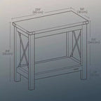 Table d'appoint à 2 niveaux de style ferme avec étagère inférieure, table d'appoint compacte pour le salon et la chambre, table de chevet pour les petits espaces, brun miel