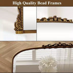 Miroir mural 40x28, miroir à perles arqué avec cadre en métal, miroir décoratif de salle de bain pour entrée, chambre ou salon