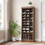Meuble à chaussures avec 27 casiers, organisateur de rangement de chaussures haut à 10 niveaux avec espace pour bottes, étagère à chaussures autoportante pour entrée, couloir, placard