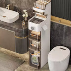 Ultra-Slim Bathroom Storage Cabinet - Narrow Wheeled Organizer for Laundry/Kitchen/Office, Ready-to-Use