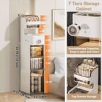 Meuble de rangement de salle de bain ultra-mince - Organiseur étroit sur roulettes pour buanderie/cuisine/bureau, prêt à l'emploi
