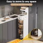 Meuble de rangement de salle de bain ultra-mince - Organiseur étroit sur roulettes pour buanderie/cuisine/bureau, prêt à l'emploi
