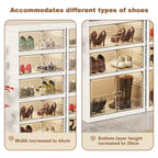 Meuble à chaussures pliable à 9 niveaux, armoire de rangement à chaussures pliable avec couvercles et porte transparente magnétique, boîtes de rangement pour chaussures pour couloir