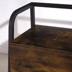 Banc à chaussures, Banc de rangement à chaussures avec couvercle relevable, Banc d'entrée, Organisateur de rangement à chaussures en métal et bois pour l'entrée, la chambre, le placard, le salon