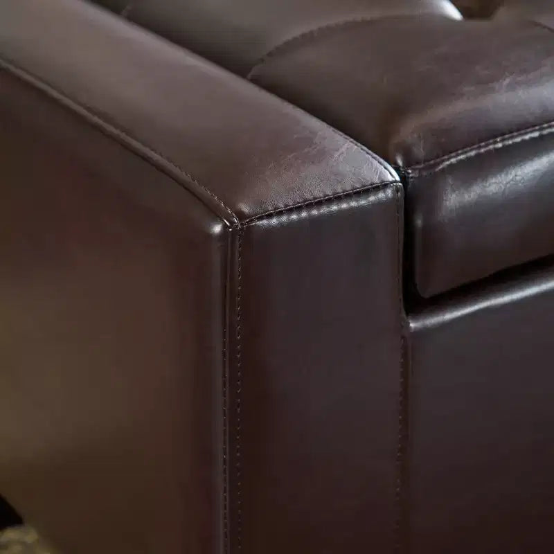 Banc ottoman de rangement capitonné contemporain