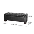 Banc ottoman de rangement capitonné contemporain