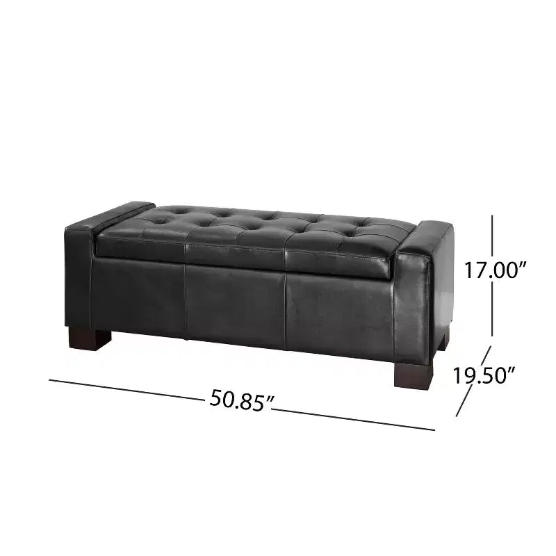 Banc ottoman de rangement capitonné contemporain