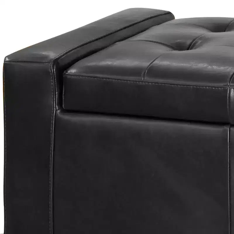 Banc ottoman de rangement capitonné contemporain