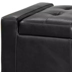 Banc ottoman de rangement capitonné contemporain