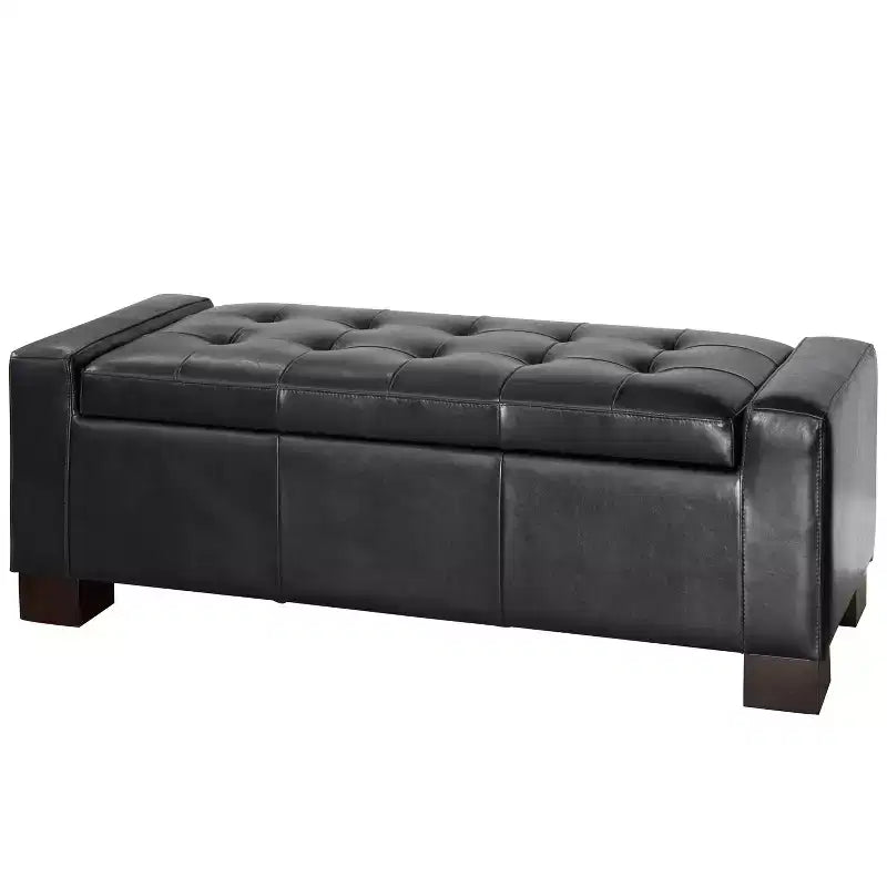 Banc ottoman de rangement capitonné contemporain