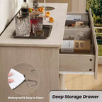 Commode à 8 tiroirs pour chambre à coucher, commode avec tiroirs profonds, grande commode double pour placard avec plateau large, commode horizontale en bois