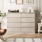 GustoWave 8 Drawer Dressers for Bedroom, Chest of Drawers with Deep Drawers, Large Double Dresser for Closet with Wide Top, Horizontal Wooden Dresser