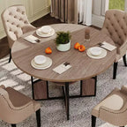 Table à manger ronde pour 4-6 personnes, table de cuisine de 150 cm avec étagère de rangement, table de salle à manger circulaire avec pied, table de petit-déjeuner en bois, sans chaises