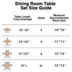 Table à manger ronde en bois massif de 42 x 42 po, finition naturelle et pieds élégants arqués pour salles à manger et cuisines modernes