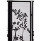 Séparateur de pièce 3 panneaux Brise-vue en bambou Papier bois noir 54x71