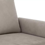 Canapé Fauteuil Velours Gris Clair, Contreplaqué, Métal, Mousse