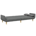 Canapé-lit gris foncé Polyester, bois, plastique, mousse 2 places