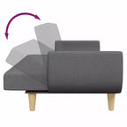 Canapé-lit gris foncé Polyester, bois, plastique, mousse 2 places