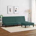 Canapé-lit 2 places et repose-pieds en velours - Vert foncé | Canapé-lit convertible | Confortable et modulable pour salon, séjour