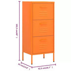 Meuble de rangement en acier pieds réglables - Orange