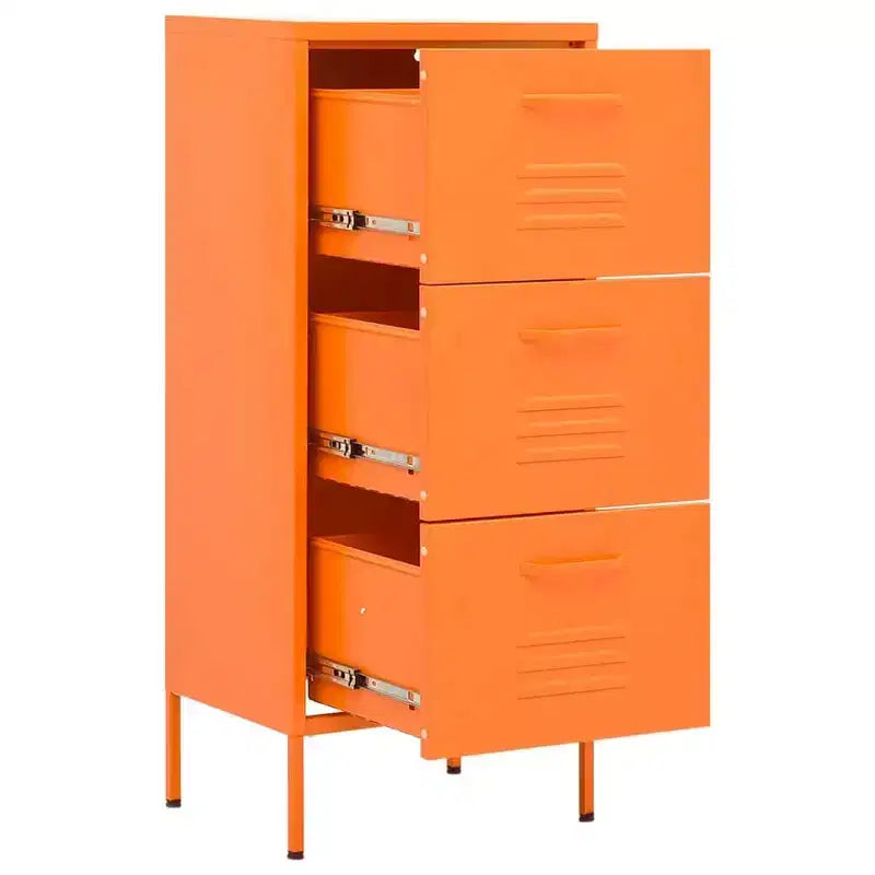 Meuble de rangement en acier pieds réglables - Orange