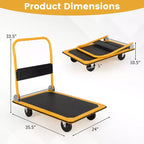 Diable chariot plateforme pliable 300 kg (660 lbs) de déménagement entrepôt neuf bleu/jaune