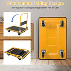 Diable chariot plateforme pliable 300 kg (660 lbs) de déménagement entrepôt neuf bleu/jaune