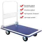 Diable chariot plateforme pliable 300 kg (660 lbs) de déménagement entrepôt neuf bleu/jaune