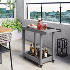 Chariot de service utilitaire à 2 étagères – Capacité de 227 kg – Idéal pour la maison, le bureau, le patio et le barbecue