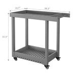 Chariot de service utilitaire à 2 étagères – Capacité de 227 kg – Idéal pour la maison, le bureau, le patio et le barbecue