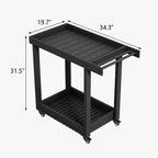 Chariot de service utilitaire à 2 étagères – Capacité de 227 kg – Idéal pour la maison, le bureau, le patio et le barbecue