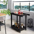 Chariot de service utilitaire à 2 étagères – Capacité de 227 kg – Idéal pour la maison, le bureau, le patio et le barbecue