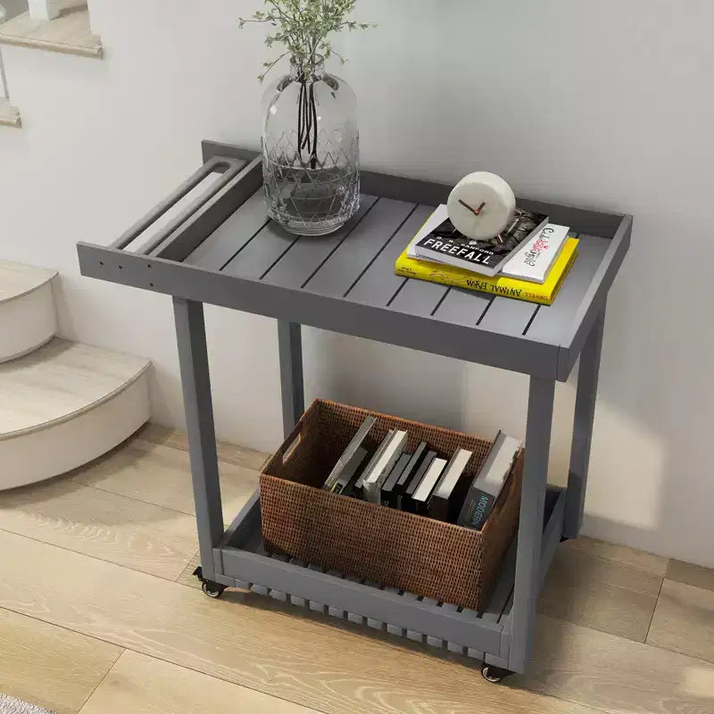 Chariot de service utilitaire à 2 étagères – Capacité de 227 kg – Idéal pour la maison, le bureau, le patio et le barbecue