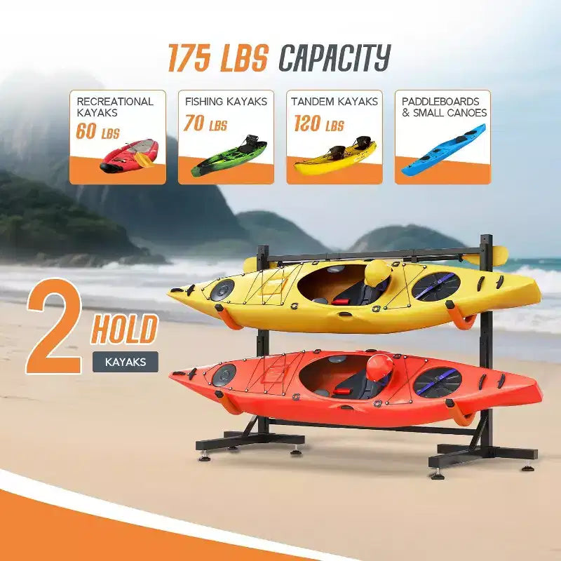 Support de rangement autonome pour kayak, support à largeur réglable avec base stable