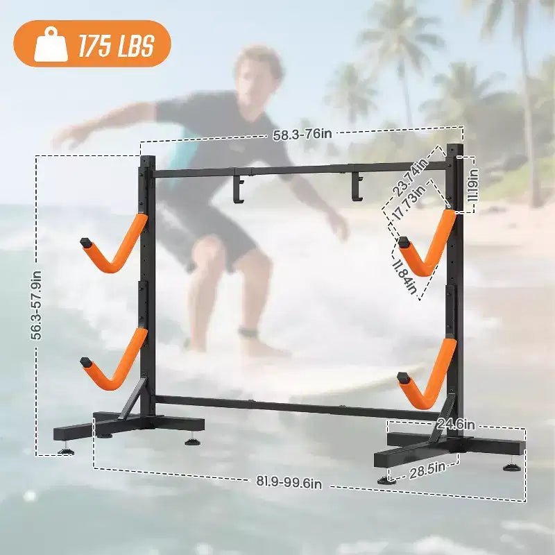 Support de rangement autonome pour kayak, support à largeur réglable avec base stable