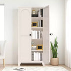 70 Tall Metal Storage Cabinet with Lockable Doors & Adjustable Shelves, Kitchen Pantry Cabinet, Tools Clothes Garage Storage Cabinet for Home Office