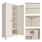 Meuble de rangement en métal de 177 cm de haut avec portes verrouillables et étagères réglables, Armoire de cuisine, Meuble de rangement d'outils et de vêtements pour garage, maison, bureau
