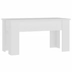 Table basse Blanc Bois d'ingénierie Moyen Réglable