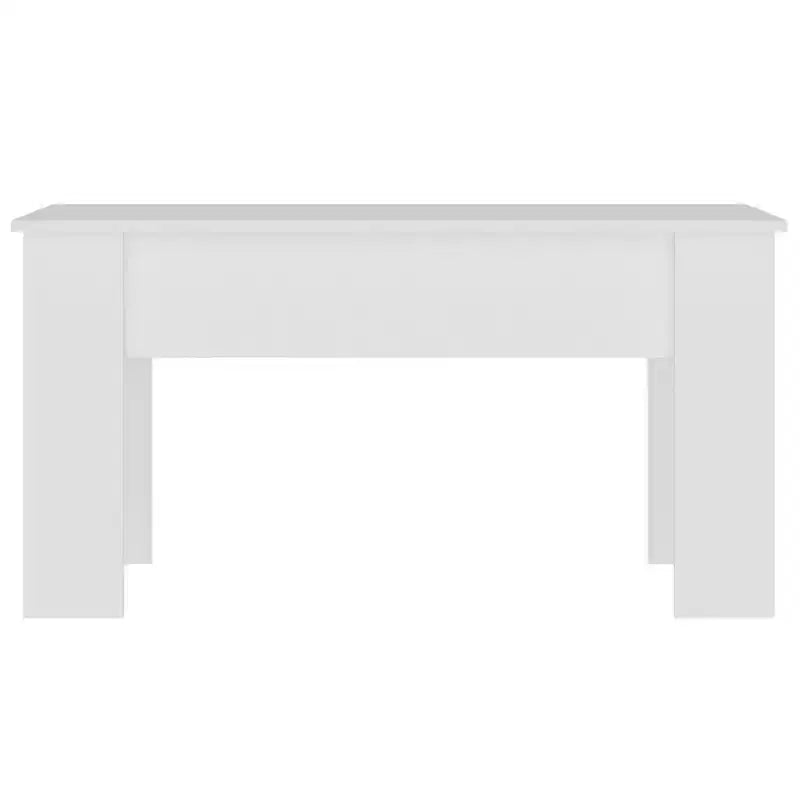 Table basse blanche en bois composite, taille moyenne, réglable