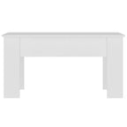 Table basse Blanc Bois d'ingénierie Moyen Réglable